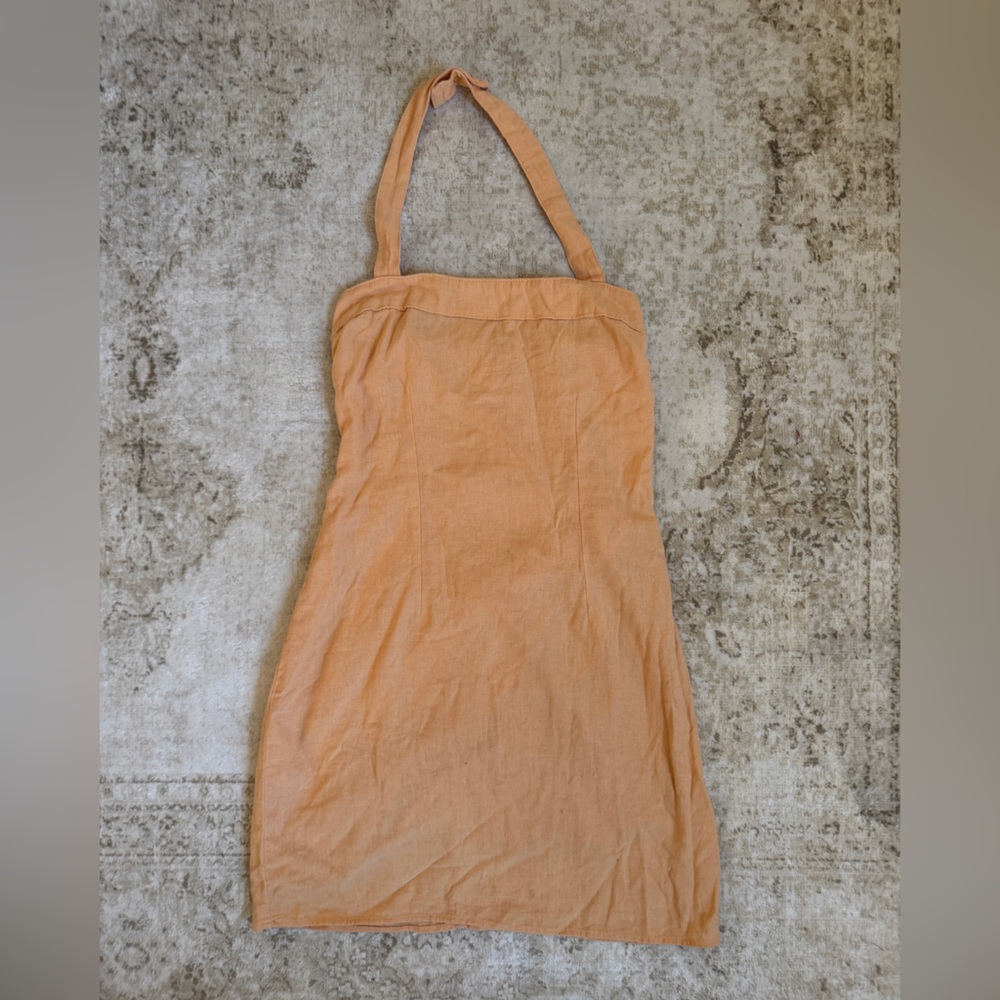 Abercrombie Yellow Linen Halter Dress